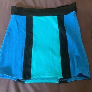 Blue and baby blue Block Colored forever 21 stretchy Medium mini Skirt